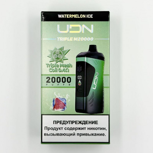 Электронная сигарета UDN TRIPLE M 20000 затяжек - Watermelon Ice (Арбузный Лёд)